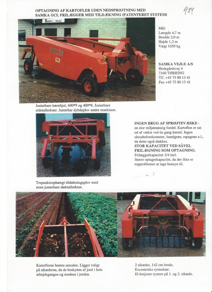 4649 GCL potato windrower and root vegetables