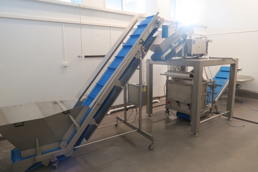 4593 GKS packlinje med vertikal packmaskin, våg mm