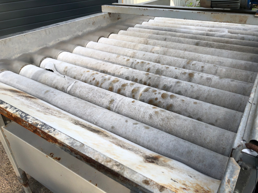5449 Skals felt drier table 16 roller 1,2m wide