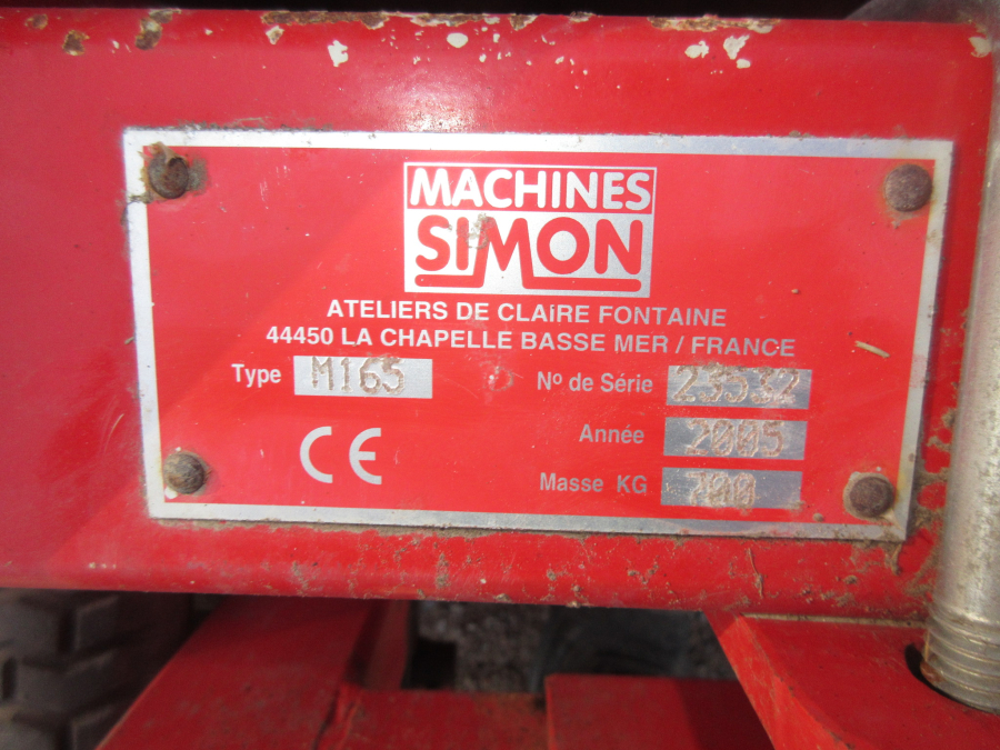 5633 Simon M165 bed cultivator 